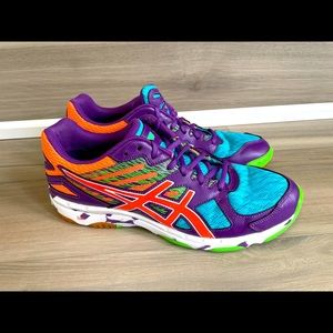 Asics Womens B456N Gel Speva Volleyball Sneaker Multicolor Shoes Sz 10.5 Purple